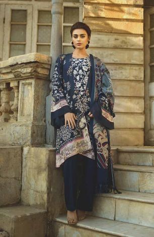 Tena Durrani Winter Shawl Collection by ALZOHAIB - 3 Piece Embroidered Stitched Suit TD 07