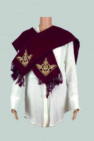 Maroon - Zari Embroidered Shawl