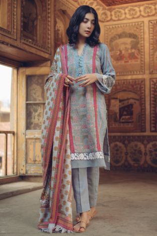 Qalamkar Winter Shawl Aangan Collection - Naazli- 06